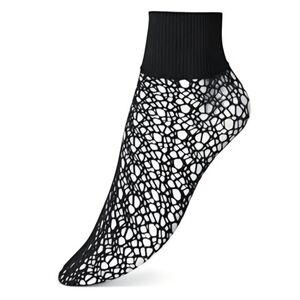 Wolford Micro Fish Scale Ankle Socks, Black, One Size (fits shoe sizes 7-10)